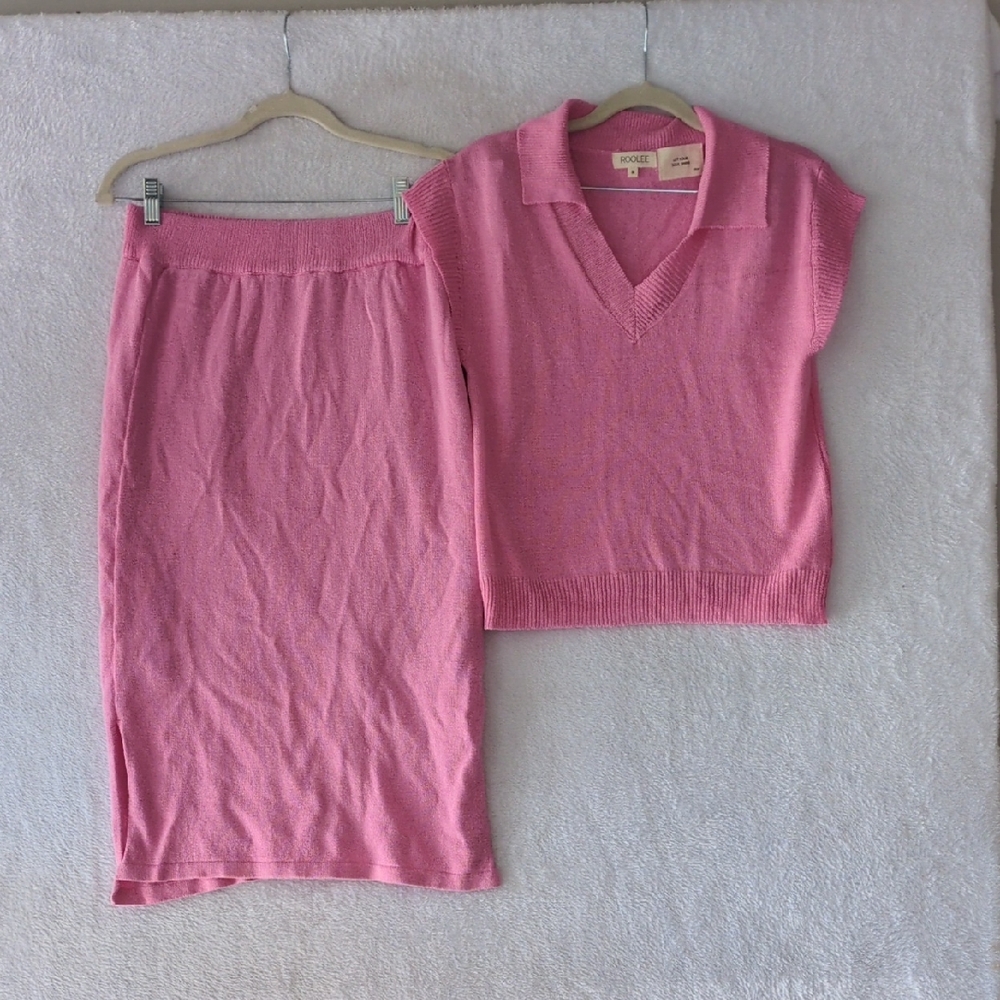 Roolee Pink Midi Skirt Set